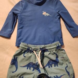 Carter's Blue Dinosaur Rash Guard